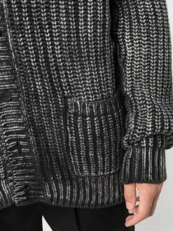 Avant Toi cardigan en maille épaisse à effet usé