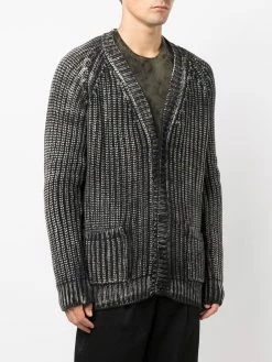 Avant Toi cardigan en maille épaisse à effet usé