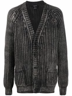 Avant Toi cardigan en maille épaisse à effet usé