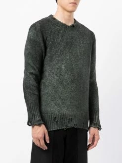 Avant Toi sweat en maille nervurée à effet usé