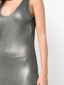 Avant Toi robe mi-longue à effet métallisé