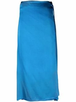 Avant Toi jupe en soie à taille nouée